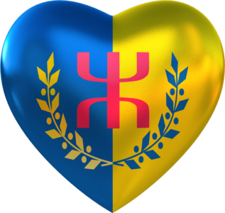 Le Drapeau National Kabyle Coeur (alpha)