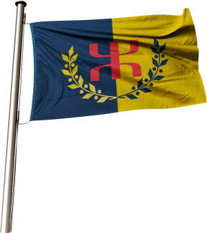 Le Drapeau National Kabyle sur son mat (alpha)