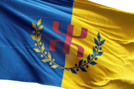 Le Drapeau national Kabyle effet cousu (alpha)