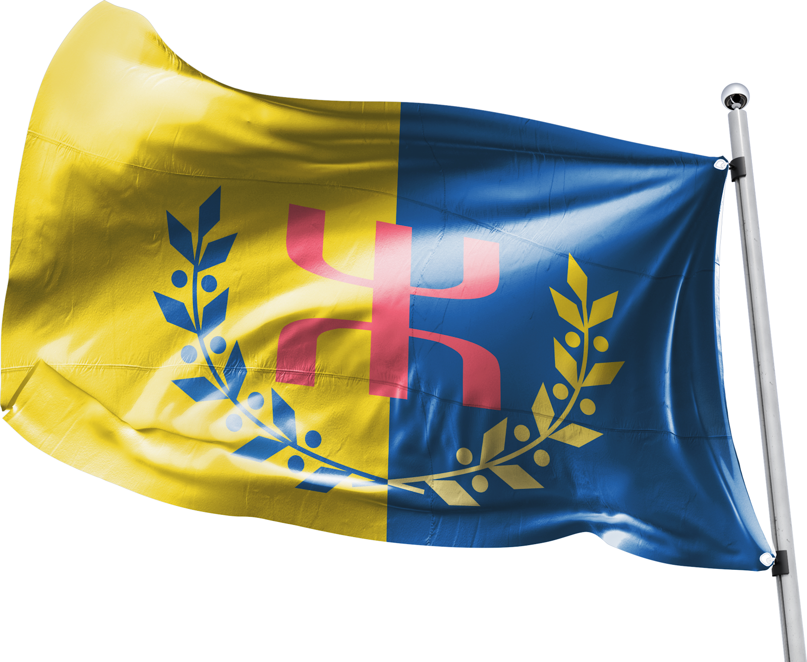 Le Drapeau National Kabyle et son mat (alpha) 